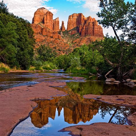 Sedona Cathedral Rock Reflections Photograph by Dave Dilli - Pixels