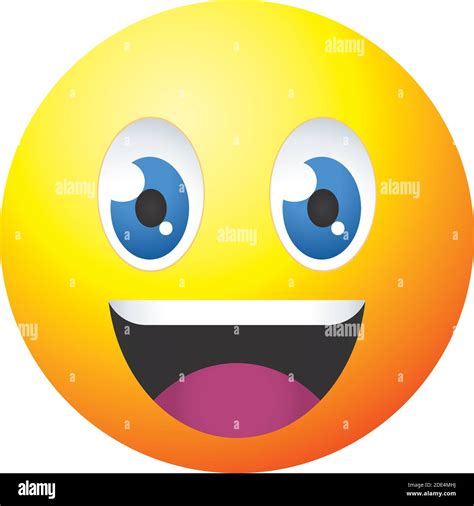 cartoon happy emoji face icon over white background, colorful design, vector illustration Stock ...