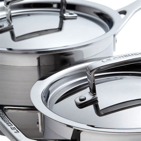 Le Creuset 3-Ply Stainless Steel 3pc Saucepan Set - Fast Shipping