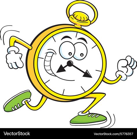 Cartoon running clock Royalty Free Vector Image