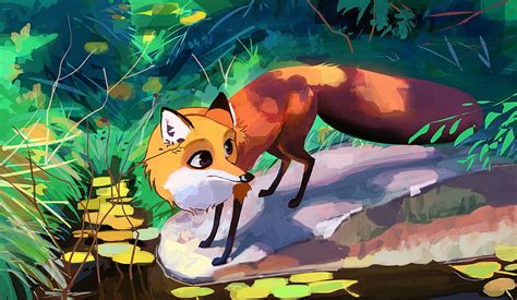 Fox, animal, art, cute, HD wallpaper | Peakpx