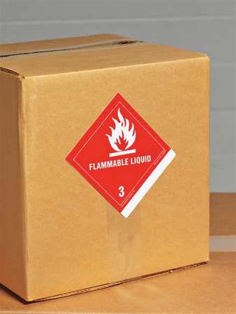 BRADY 28479LS Flammable Liquid Shipping Labels 4-1/2", White, Pk100 ...