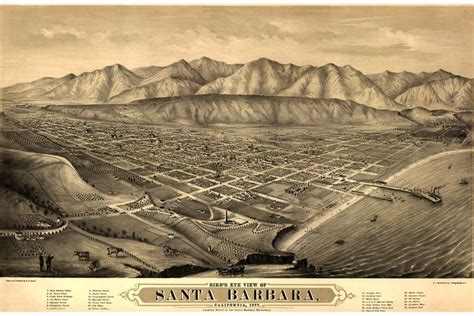 Map of Santa Barbara California 1877 Antique Birdseye Map - Etsy ...