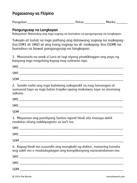 Pangungusap Na Langkapan - 1 1 PDF | PDF