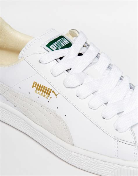 PUMA Basket Classic White Sneakers - Lyst