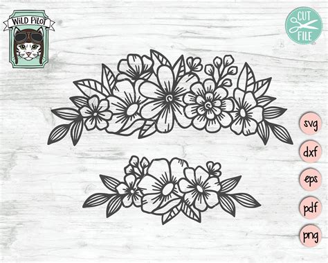 Flower SVG Files Flower Border SVG Floral SVG Files Flower - Etsy UK