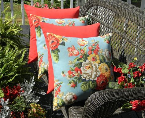 SET OF 4 20 Indoor / Outdoor Throw Pillows 2 Blue