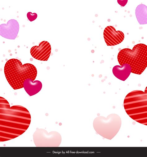 Love background template modern dynamic floating hearts Vectors images ...