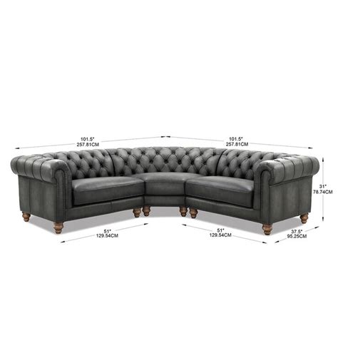 Allington Grey Leather Chesterfield Corner Sofa | Costco UK