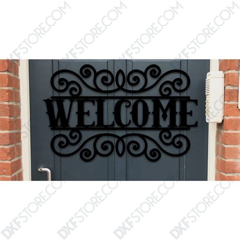 Welcome Sign Outdoor Decorative Insert Free DXF File - DXF File Cut ...