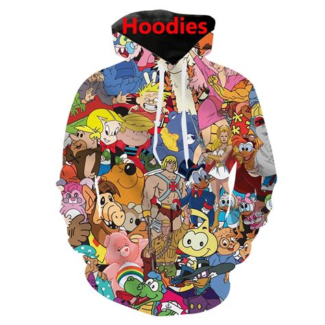 cartoons collage 80s 3d print hoody/tee shirts/sweatshirts/hoodies ...