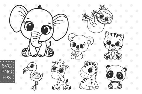 Zoo SVG, Baby animals svg, Cute elephant SVG (1316649) | Illustrations ...