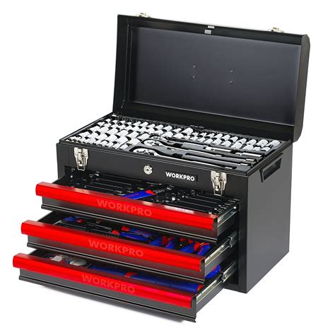 WORKPRO W009044A 408-Piece Mechanics Tool Set with 3-Drawer Heavy Duty ...