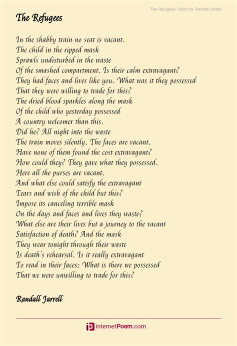 The Refugees Poem by Randall Jarrell