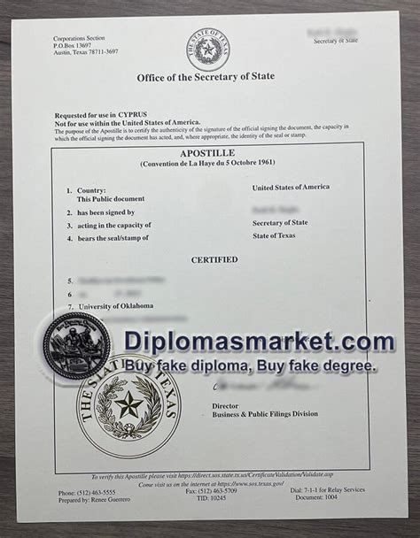 Where to Buy State of Texas Apostille Certificate?