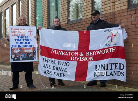 English Defence League (EDL) supporters gather in support of leader Tommy Robinson, also known ...