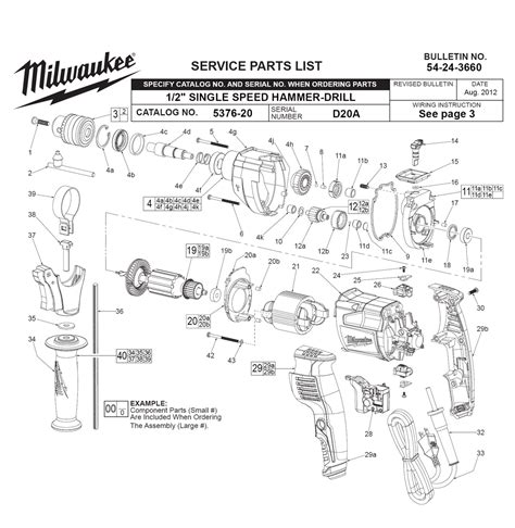 Buy Milwaukee 5376-20-(D20A) Replacement Tool Parts | Milwaukee 5376-20-(D20A) Diagram