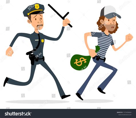 Cartoon Flat Cute Funny Police Officer Stock Vector (Royalty Free) 1572458464 | Shutterstock