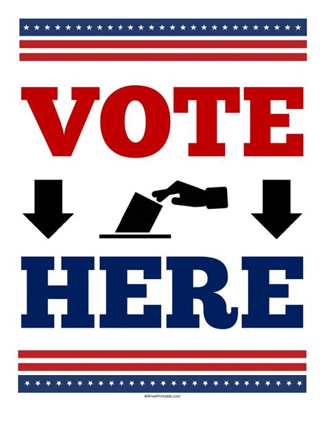 Print Vote Here Sign Left – Free Printable