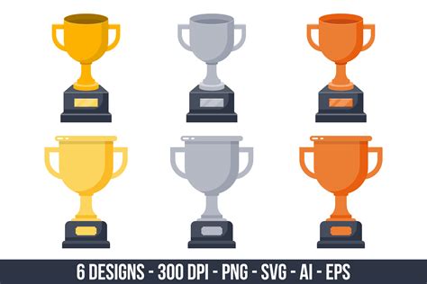 Gold, Silver and Bronze Trophy Clipart Graphic by Creativeclipcloud ...