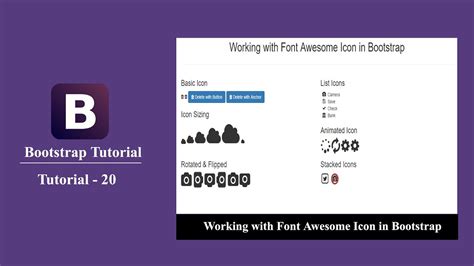 Bootstrap tutorial 20 - How to use font awesome icons in bootstrap - YouTube