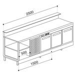Static refrigerated bar counter BBL2500AB3P with counter top setting