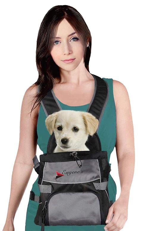 Eugene's Front Dog Cat Pet Carrier, Dog Backpack Bag Free Your Hands ...