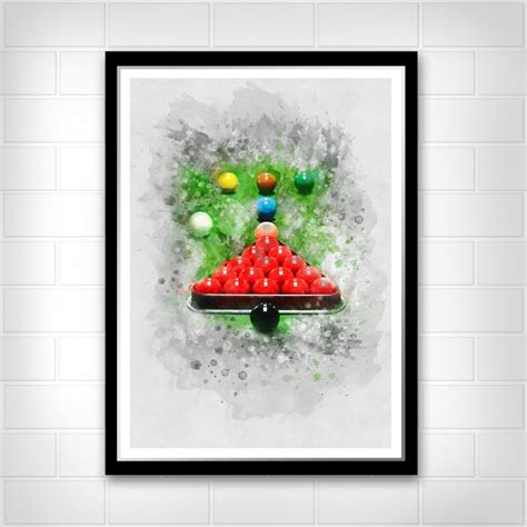 Snooker Poster Watercolor Art Game Room Wall Decor Fathers Day Gift - Etsy