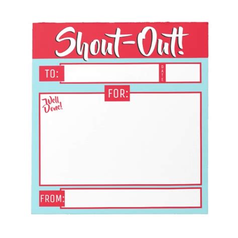 Daily kudos shout out employee recognition display notepad | Zazzle.com