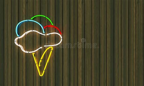 İce Cream Neon Sign stock illustration. Illustration of fruit - 158590353