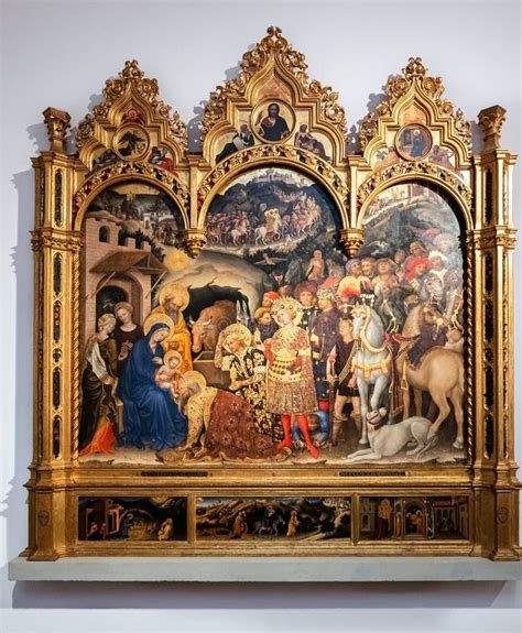 Adoration of the Magi by Gentile Da Fabriano in the Uffizi Gallery in Florence on October ...