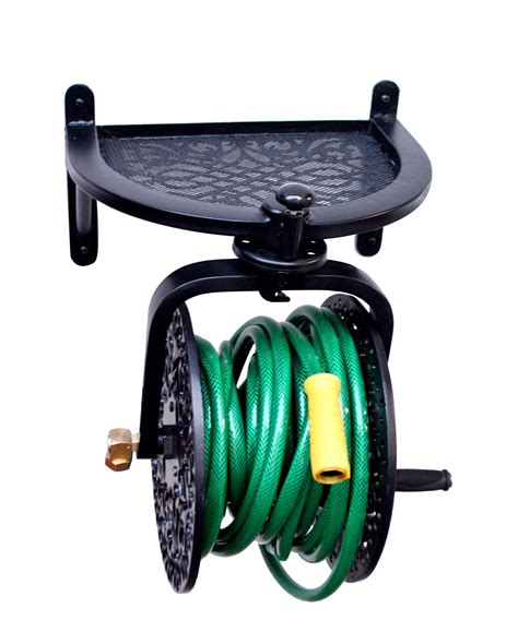 Better Homes & Gardens Wall-Mounted Hose Holder with Storage, Black ...