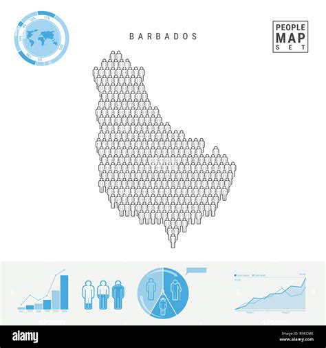 Barbados People Icon Map. People Crowd in the Shape of a Map of Barbados. Stylized Silhouette of ...