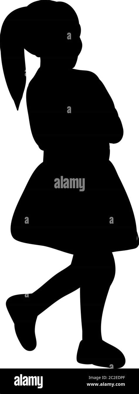 black silhouette of a little girl walking Stock Vector Image & Art - Alamy