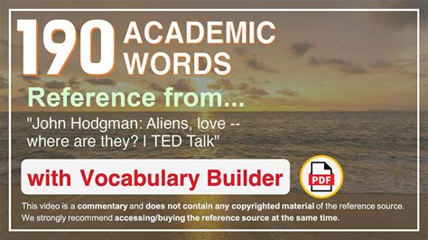 190 Academic Words Ref from "John Hodgman: Aliens, love -- where are ...