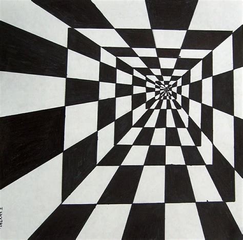 Tunnel | Optical illusion drawing, Illusion drawings, Optical illusions drawings