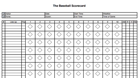 8+ Printable Baseball Scorecard Templates - Excel Templates