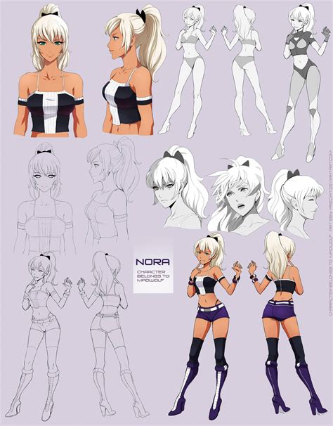 Nora - character sheet commission by Precia-T | Anime character design, Character art, Character ...