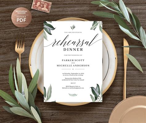 Rehearsal Dinner Invitation Template | Invitation Templates ~ Creative ...