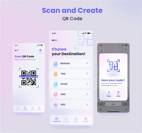 MrQR- Scan and create QR code application - UI Design on Behance