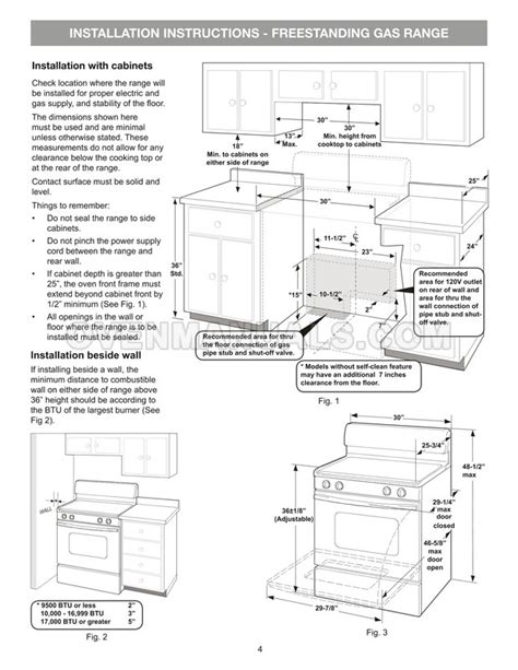 Frigidaire LFGF3054TF Range Installation Instructions