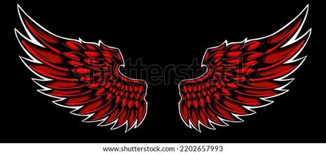 Vector Illustration Red Angel Wings Tattoo Stock Vector (Royalty Free ...