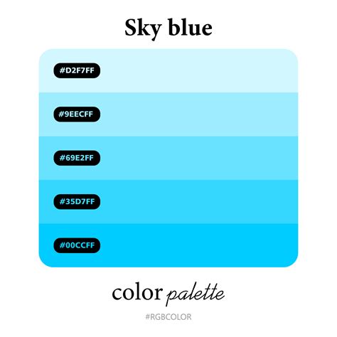 Sky blue color palettes accurately with codes, Perfect for use by ...