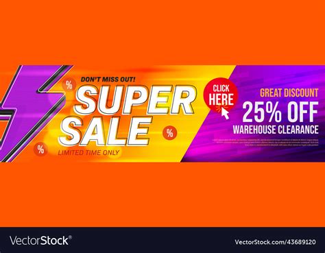 Super sale banner great stock 25 percent off Vector Image