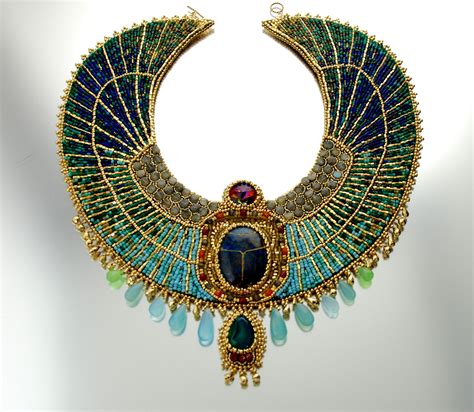 Egyptian Goddess - Scarab collar necklace with gemstones | Ancient ...