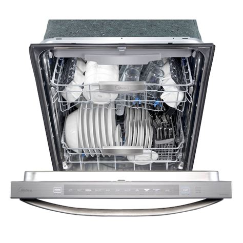 Midea 24-in Top Control Built-In Dishwasher With Third Rack (Stainless ...