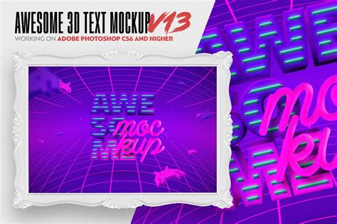 Awesome 3D Text Mockup V13 - Design Cuts