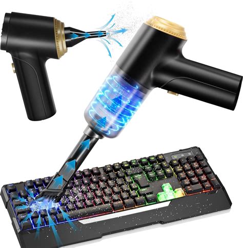 Amazon.com: Famaster Compressed Air Duster & Mini Vacuum Keyboard Cleaner, Cordless Air Duster ...