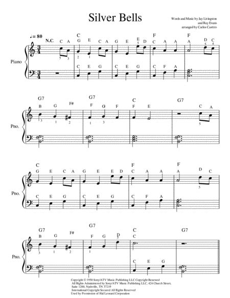 Silver Bells By Jay Livingston And Ray Evans - Digital Sheet Music For Score - Download & Print ...