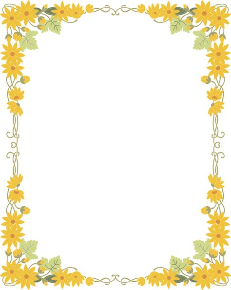 Yellow Flower Border Png